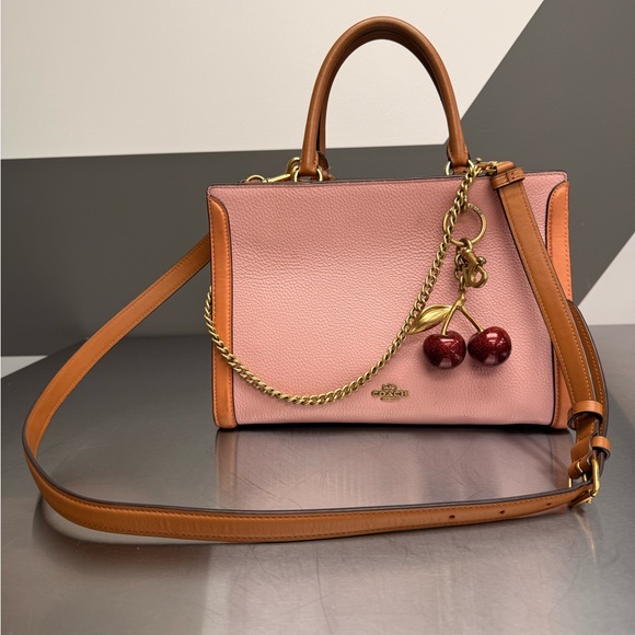 Coach Rouge Pink and Tan Leather Handbag/ Crossbody - Picture 16 of 16